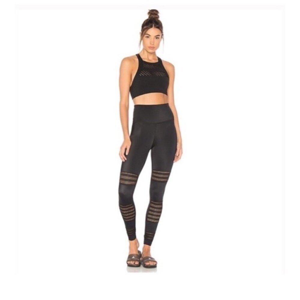 Beyond Yoga Size Small Mesh To Impress High Waisted Ankle Leggings Black